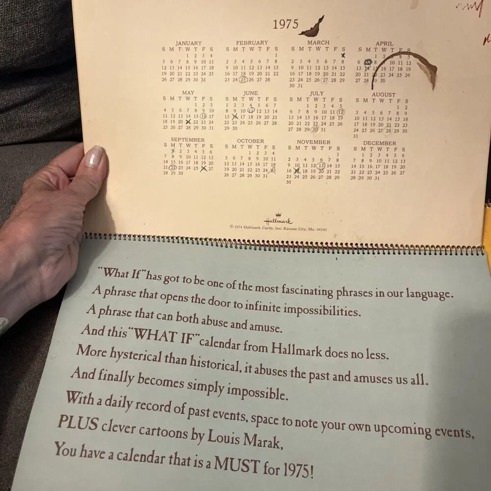 Vintage Hallmark Calendar 1975 WHAT IF Modern Day Miracles Changed History Rare!